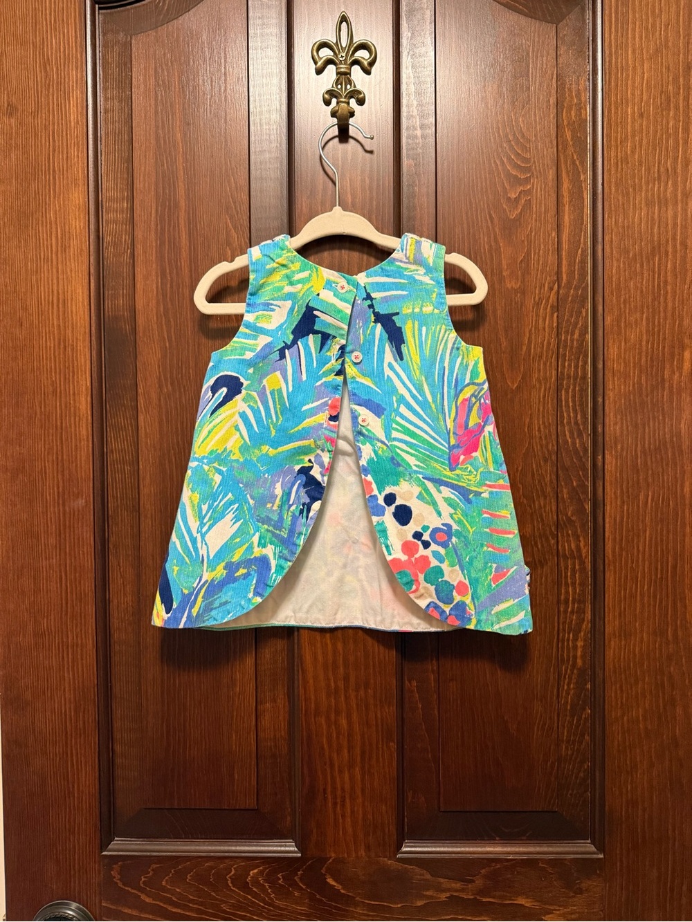 Lilly Pulitzer Multicolor Tropical Print Girls Dress - Blue, Green, Pink, Yellow - Picture 2 of 3